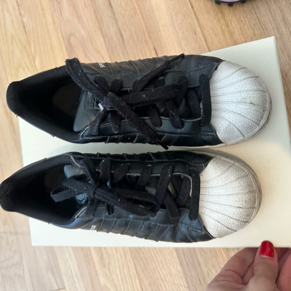 Adidas Black and White Shell Toe Sneakers